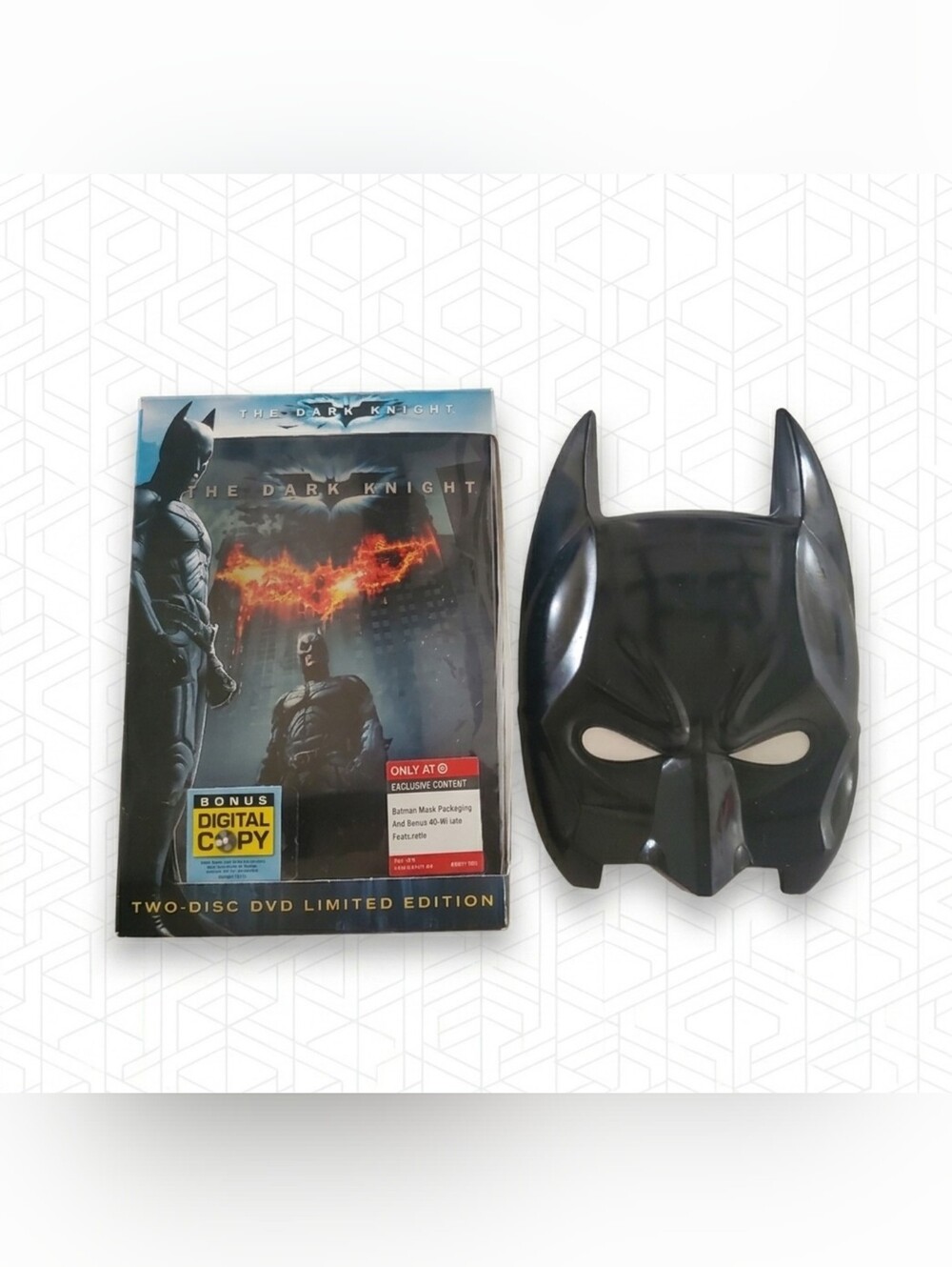 Batman The Dark Knight Two Disc DVD Limited Edition in Mask Cowl Case